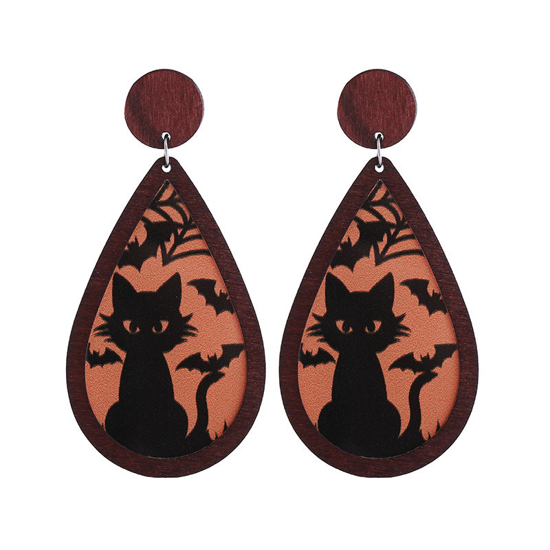 Wholesale  Horror  Acrylic Double-sided Halloween Earrings