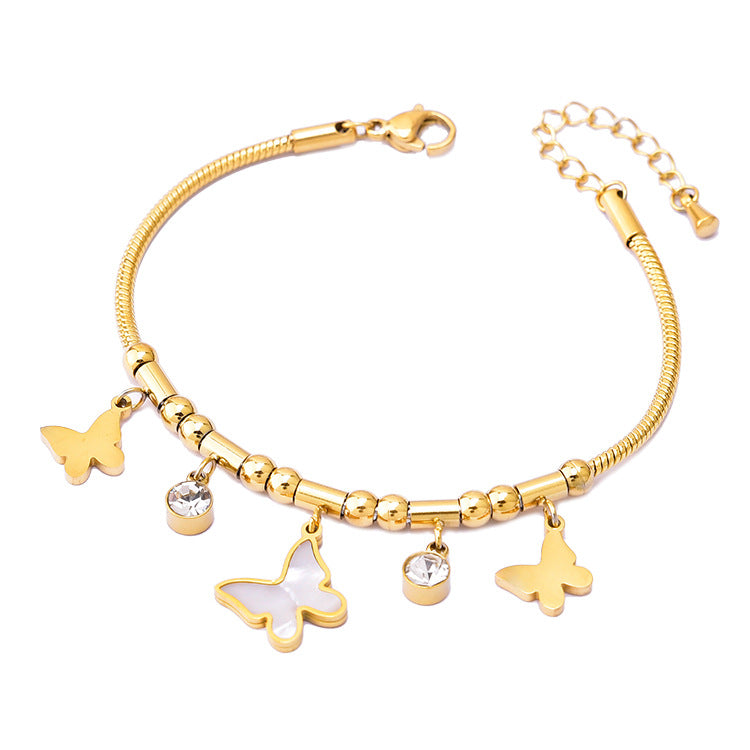 Wholesale Titanium Steel Multi-element geometric snake bone bracelet