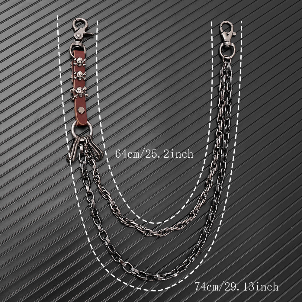 Wholesale Metal punk skull waist chain