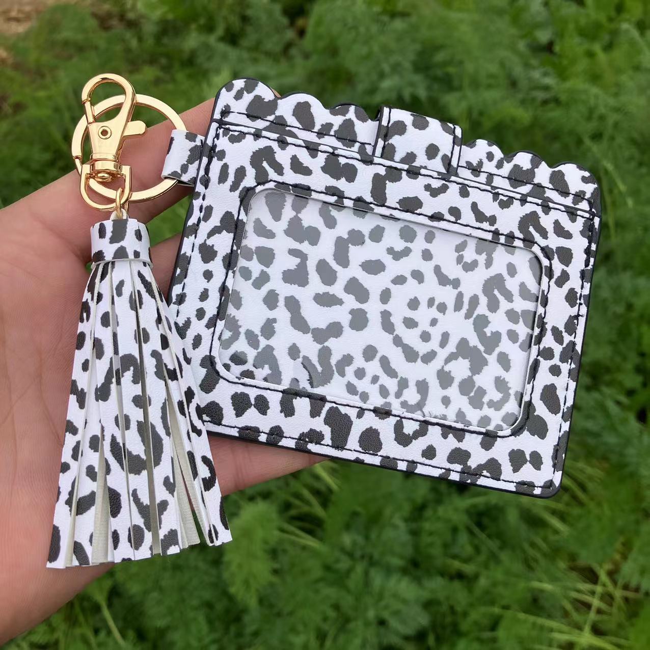 Wholesale Leopard Print Plaid Tie Dye Plaid Card Holder Keychain Wristlet Keychain ACC-KC-QiuXue008