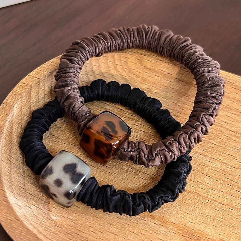 Wholesale small rubber band brown scrunchies