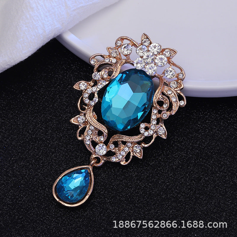Wholesale  Diamond Pearl Flower Sun God flower brooch gem pendant