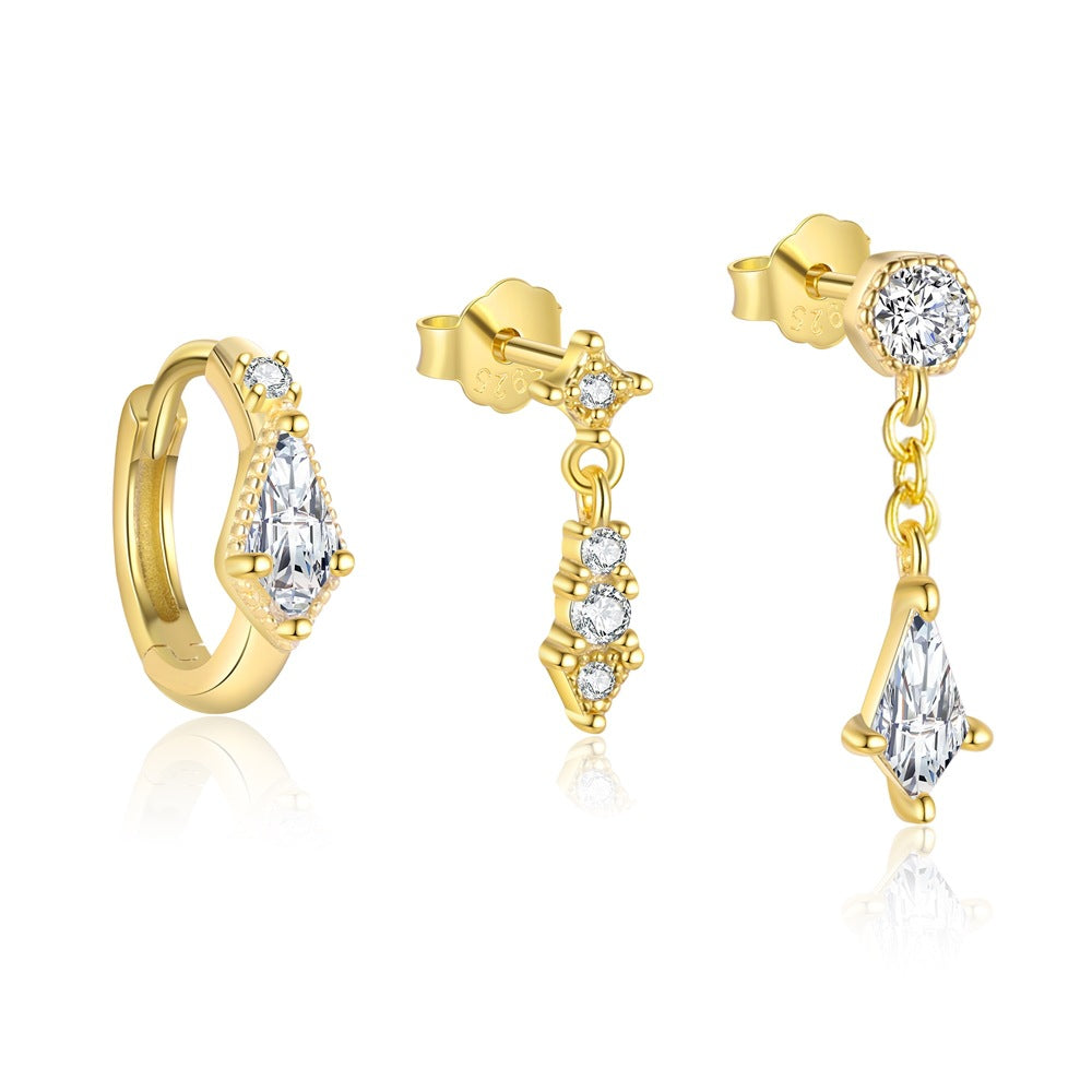 Wholesale S925 sterling silver light luxury zircon earrings