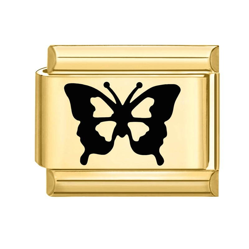 Wholesale Italian modular handmade black modular stainless steel bracelet DIY