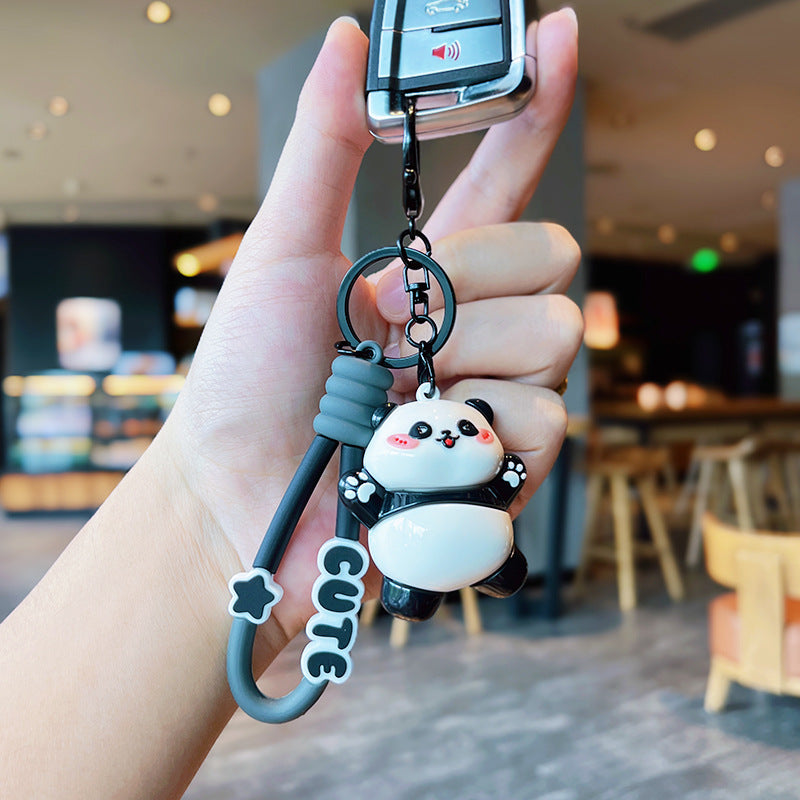 Wholesale Cartoon Electroplating Panda Keychains ACC-KC-ErLu021