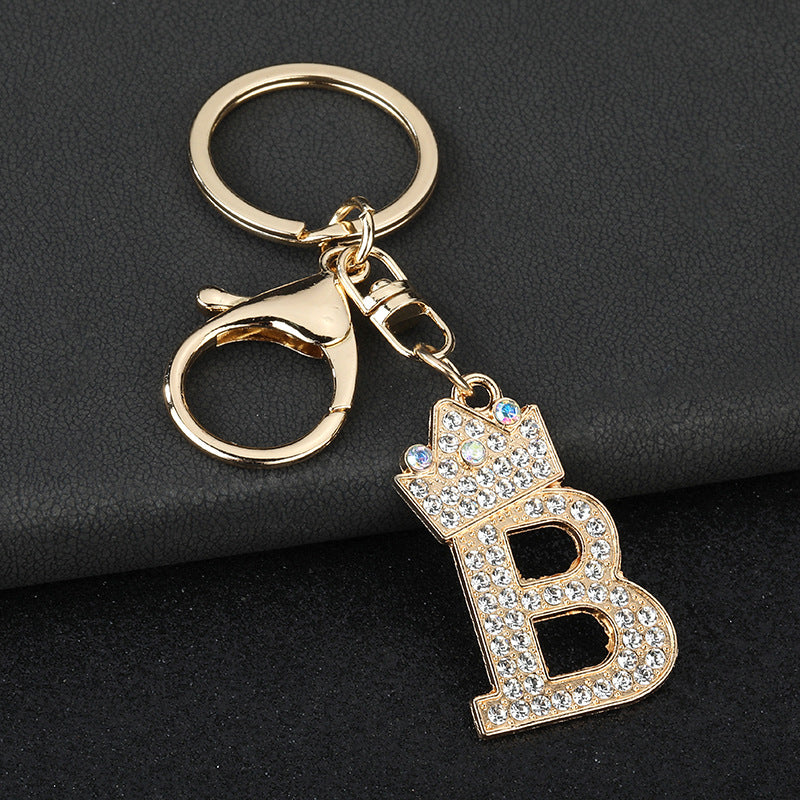 Wholesale  English letters encrusted diamond keychain