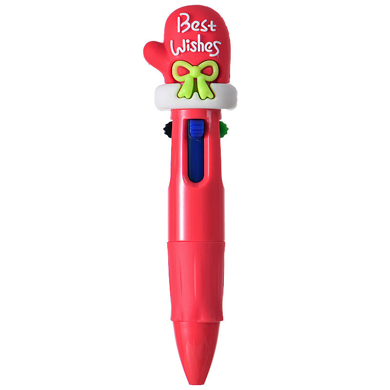 Wholesale Cute cartoon Christmas four-color ballpoint pen