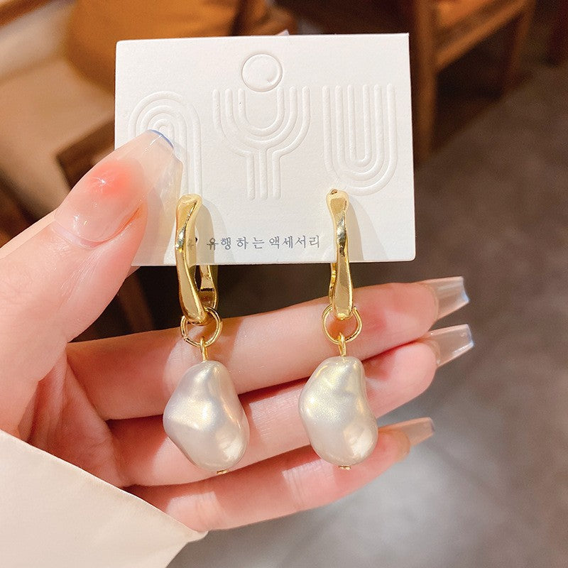 Wholesale Silver Needle Zircon Circle Pearl Earrings ACC-ES-KJ019