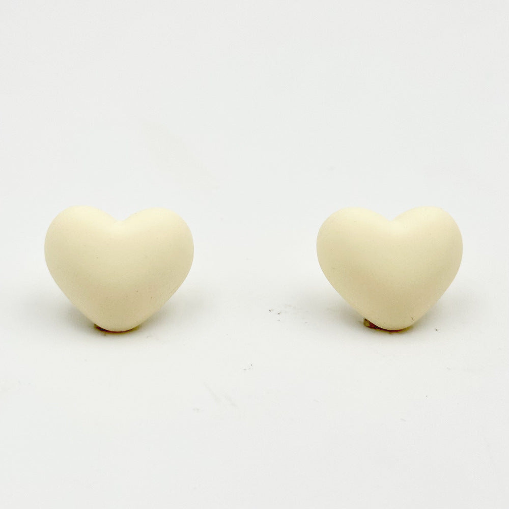 Wholesale  Simple Color Heart Acrylic Earrings