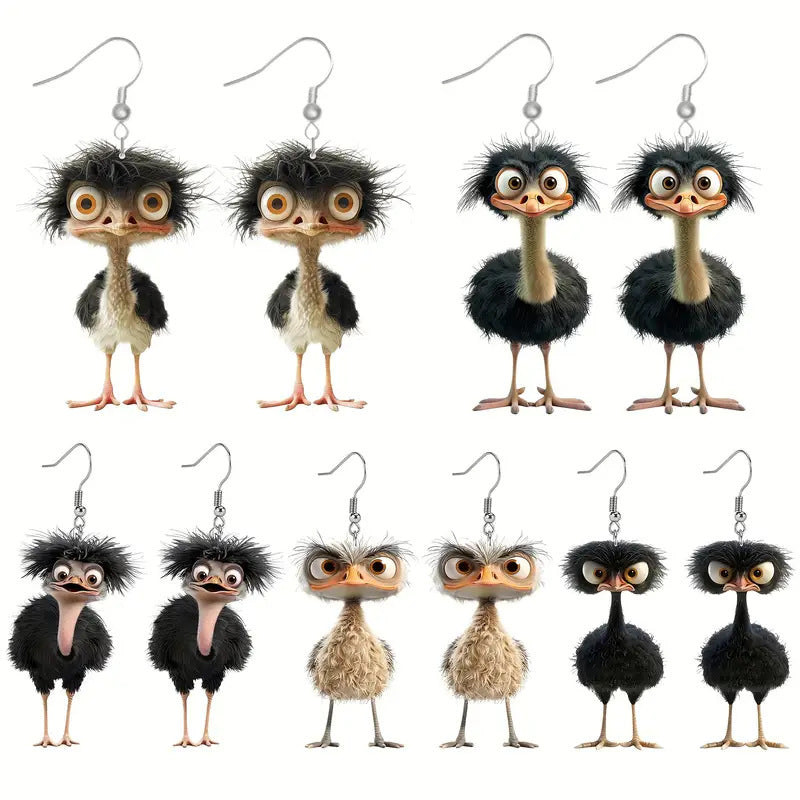 Wholesale Acrylic Funny bird earrings