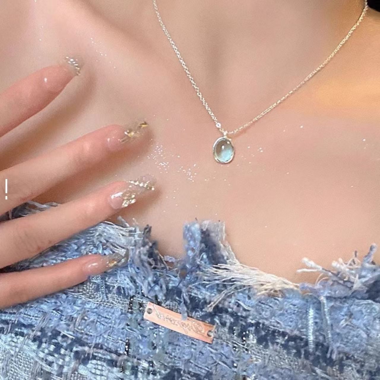 Wholesale 5-Piece Moonstone Necklace Set Light Luxury Summer Jewelry Accessory
