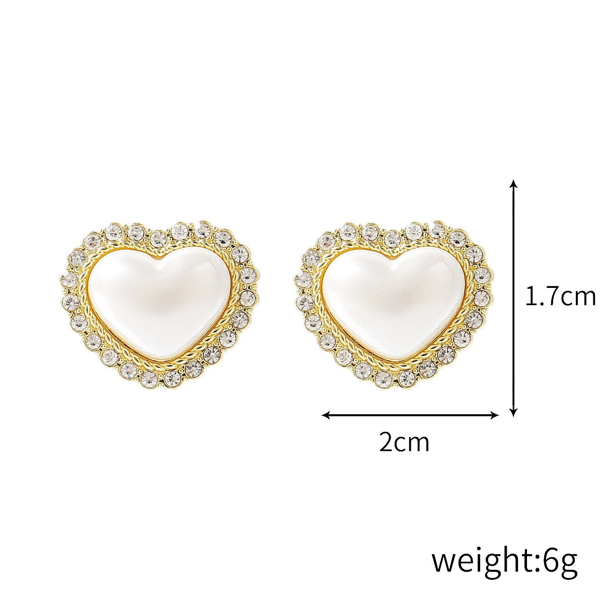 Wholesale peach heart earrings exaggerated baroque pearl love earrings