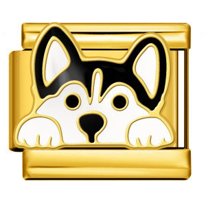 Wholesale  Italian Charm Bracelet 9mm DIY gold and silver pet dog series  Creative Stainless Steel Composable Bracelet