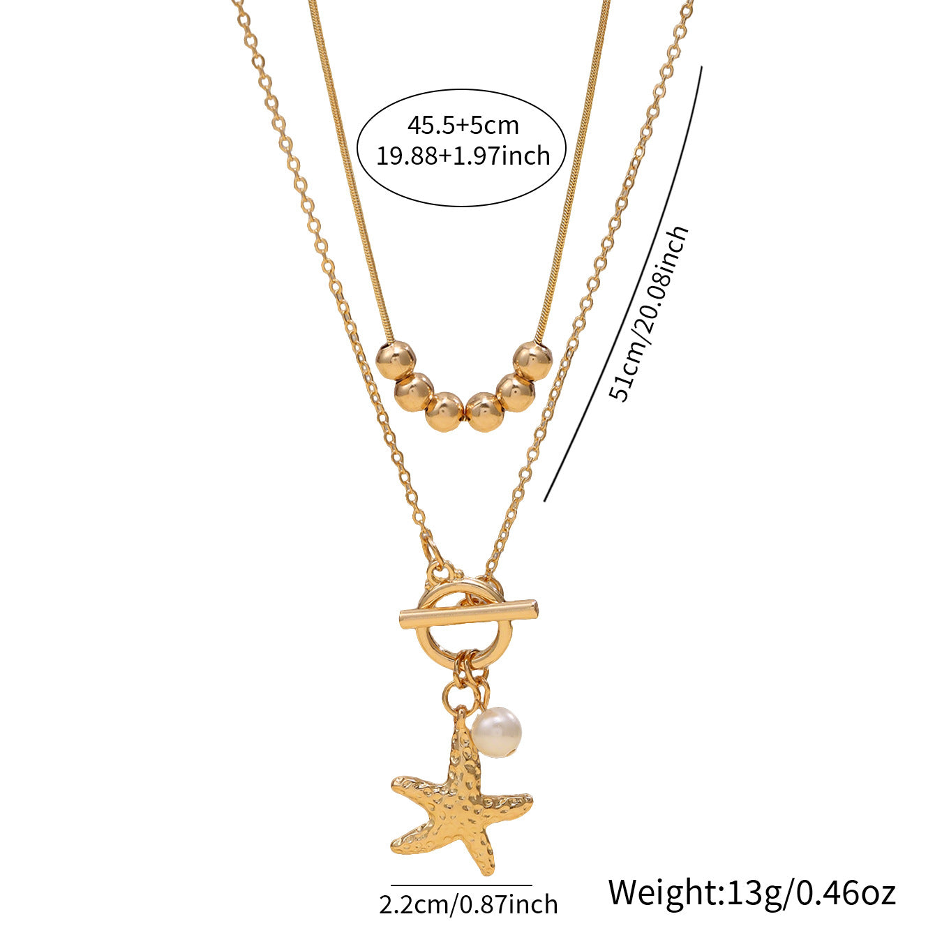 Wholesale Electroplated Iron Shell Starfish Pendant Necklace Ocean Themed Casual Chain Women S Fashion Accessory