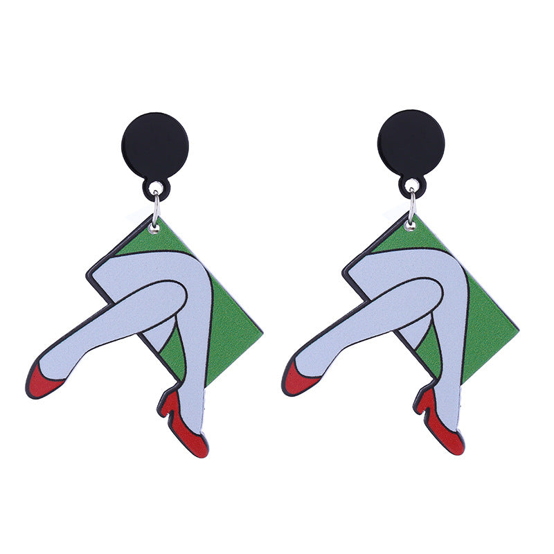 Wholesale Cartoon Love Punk Style Heart Earrings Acrylic Earrings ACC-ES-CT037