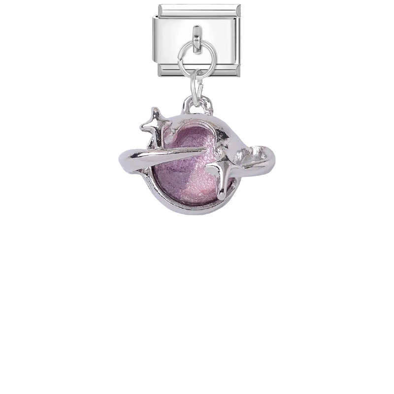 Wholesale Stylish DIY Bracelet Kit Titanium Steel Purple Pink Butterfly Star Charms Jewelry Accessory