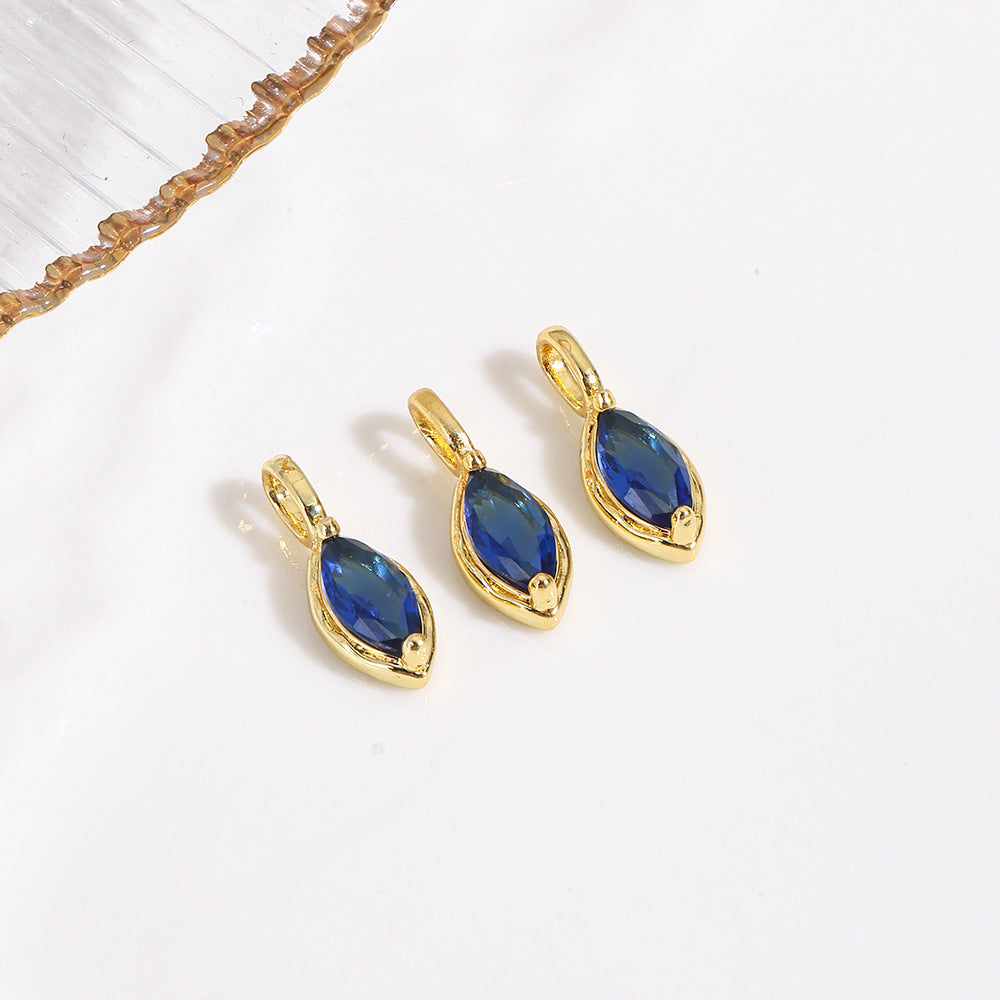 Wholesale 18k gold-plated copper color-preserving zircon marquise pendant