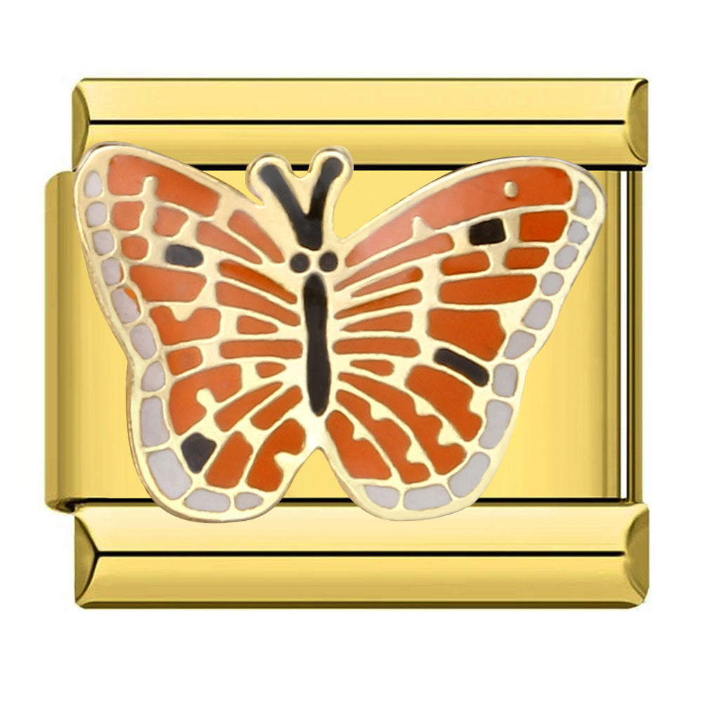 Wholesale Colorful Butterfly Italian Charm Bracelet DIY Stainless Steel Jewelry Accessory for Resale