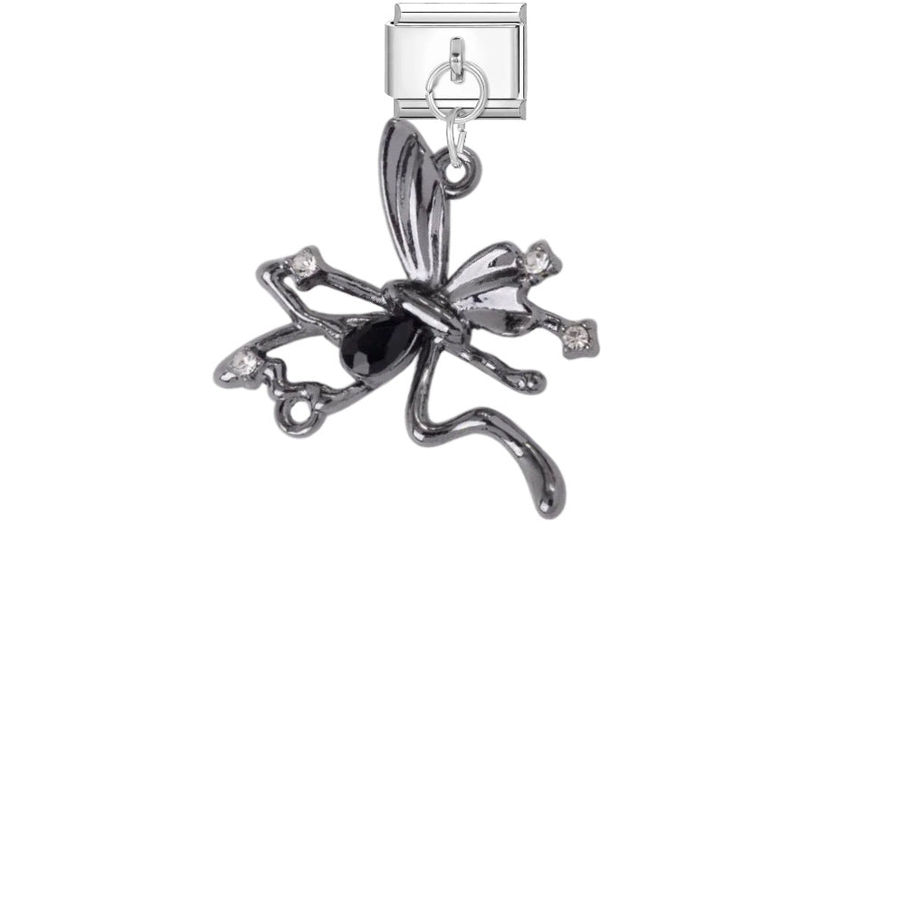 Wholesale Dark Punk DIY Bracelet Strap - Titanium Steel Black Cross Enamel,  Jewelry Accessory for Resale