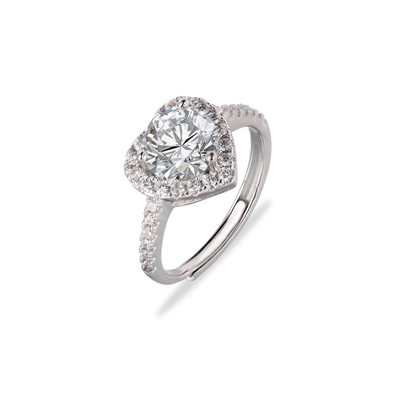 Wholesale  2 Karat moissanite diamond ring female sterling silver ring