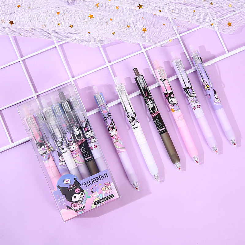 Wholesale YQiDuo cute elf boxed push pen high-looking girl gel pen black smooth