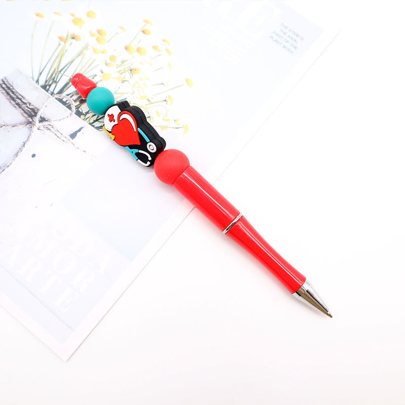 Wholesale  beaded pen cute cartoon silicone beaded pen