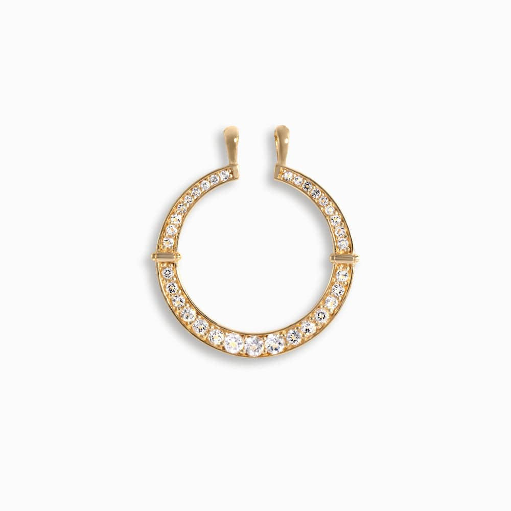 Wholesale Horseshoe Snake Diamond Bird Feather Disc Pendant