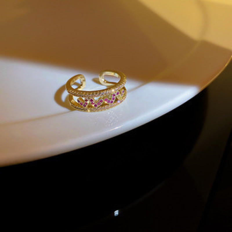 Wholesale Pearl Zircon Love Bow Ring ACC-RS-TuoYa001