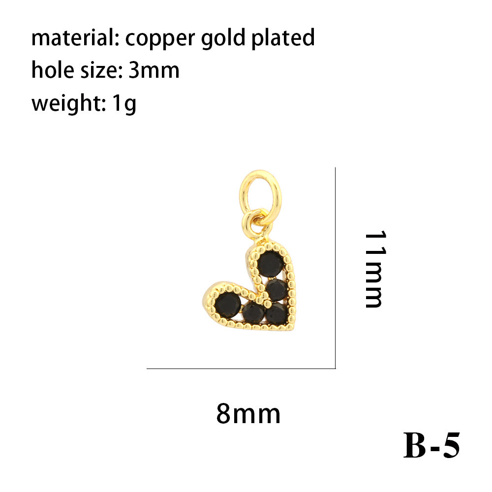 Wholesale 18K gold-plated color-preserving micro-inlaid zirconium heart-shaped pendant
