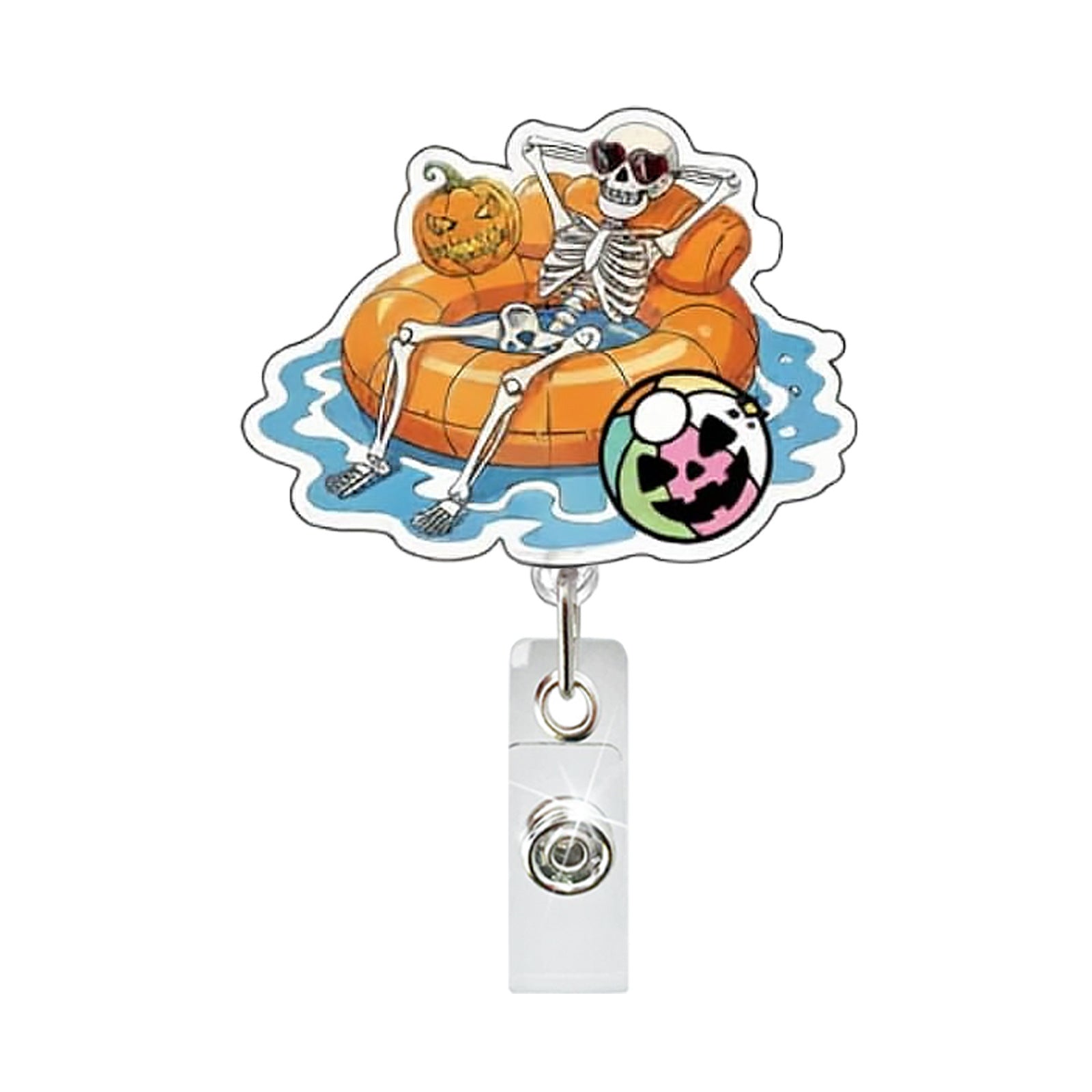 Wholesale Summer Holiday Ghost Skull Retractable Badge Reel,  Fashion Accessory for Everyday Use