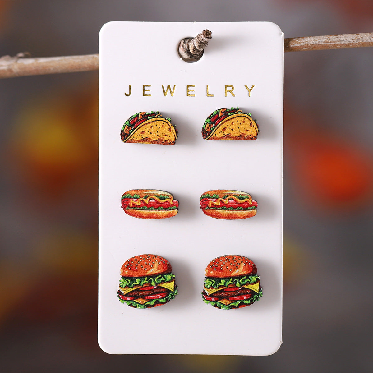 Wholesale  Hamburger Hot Dog Chicken Leg Popcorn Coke Food Earrings suit