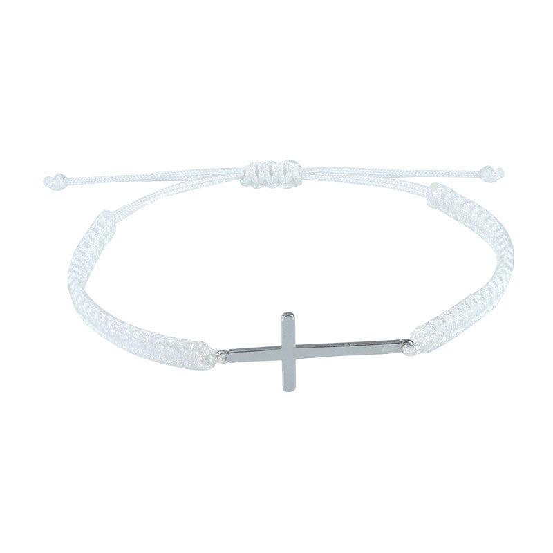 Wholesale cross multicolor adjustable bracelet black and white woven couple bracelet