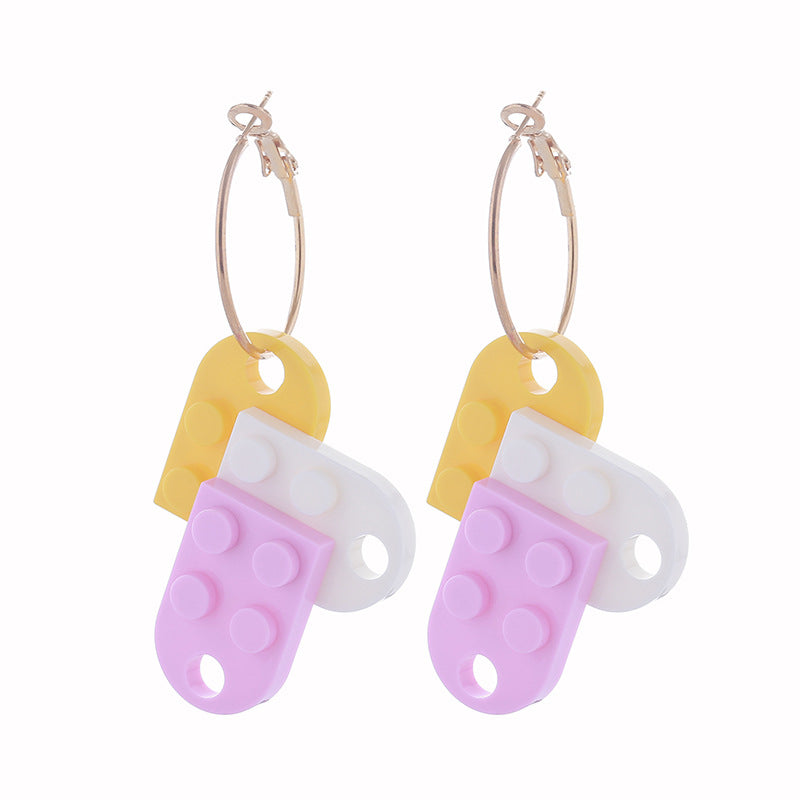 Wholesale  Creative Splicing Geometric Earrings