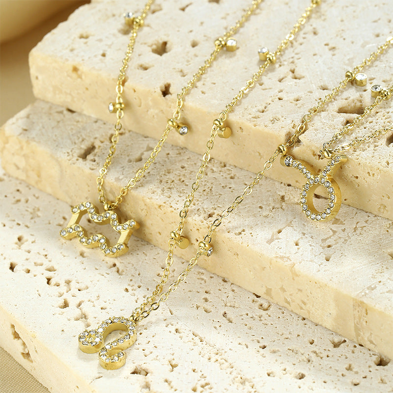 Wholesale Stainless Steel Necklace 12 Constellation Necklaces ACC-NE-YunHe001