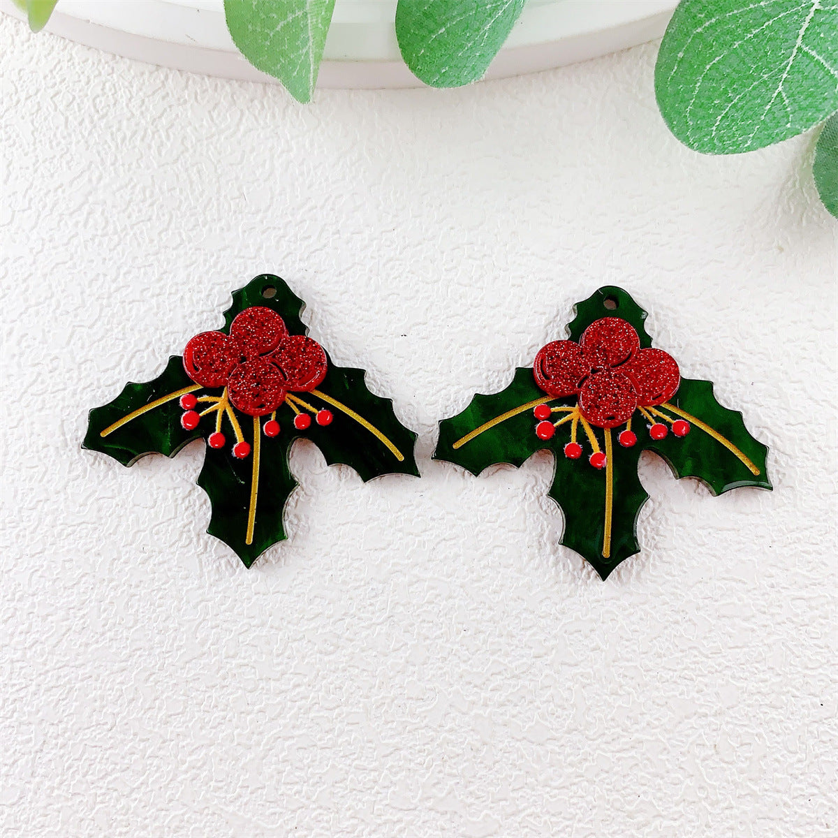 Wholesale 10pcs Acrylic Double Layer Christmas  Pendant