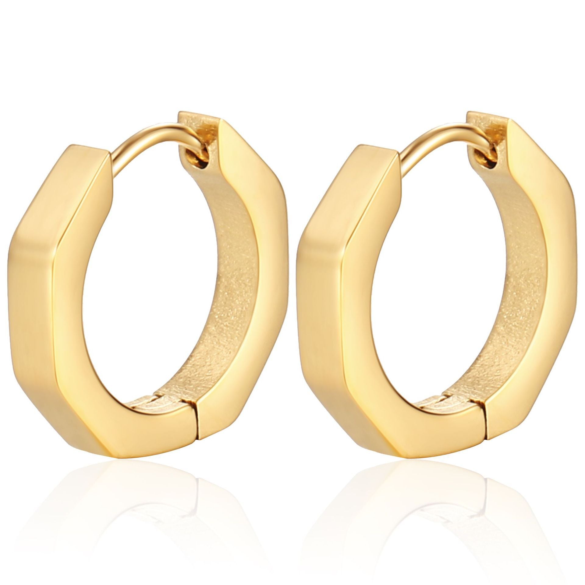 Wholesale Trendy Stainless Steel Geometric Ear Cuffs Unisex Electroplated Steel Tone Jewelry Accessory
