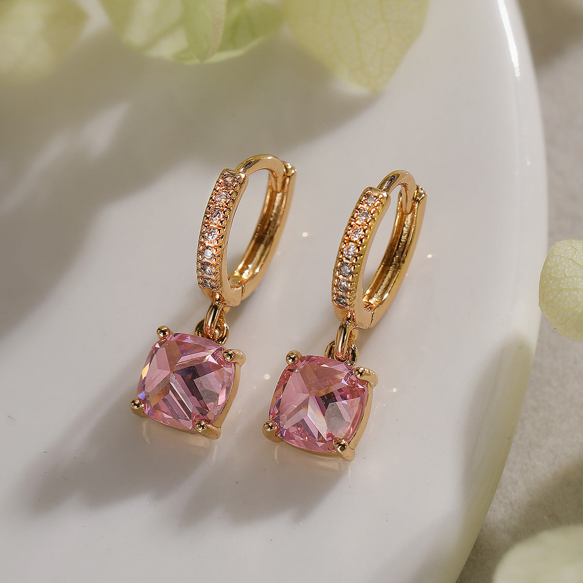 Wholesale High-grade Copper Plated Real Gold Zircon Earrings ACC-ES-AG003