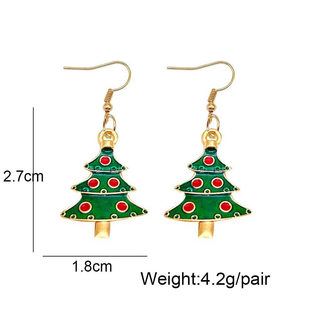 Wholesale Christmas Tree Santa Claus Bell Alloy Oil Drop Earrings ACC-ES-ChenY044