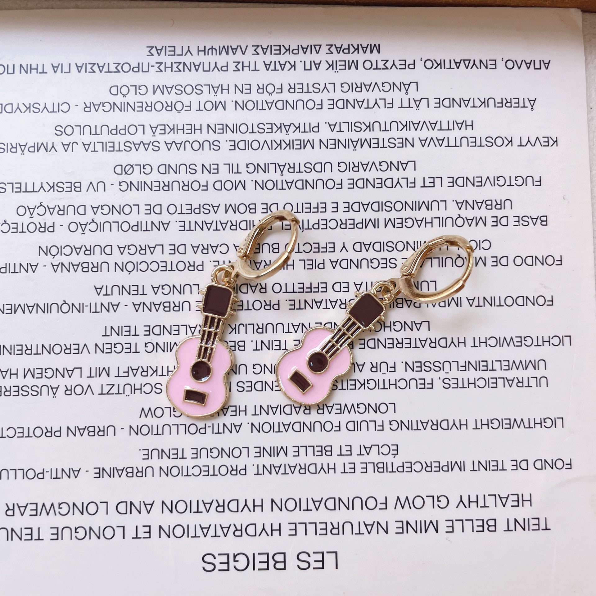 Wholesale Guitar Earrings Personality Rock Metal Earrings Clip Earrings ACC-ES-Yijia008