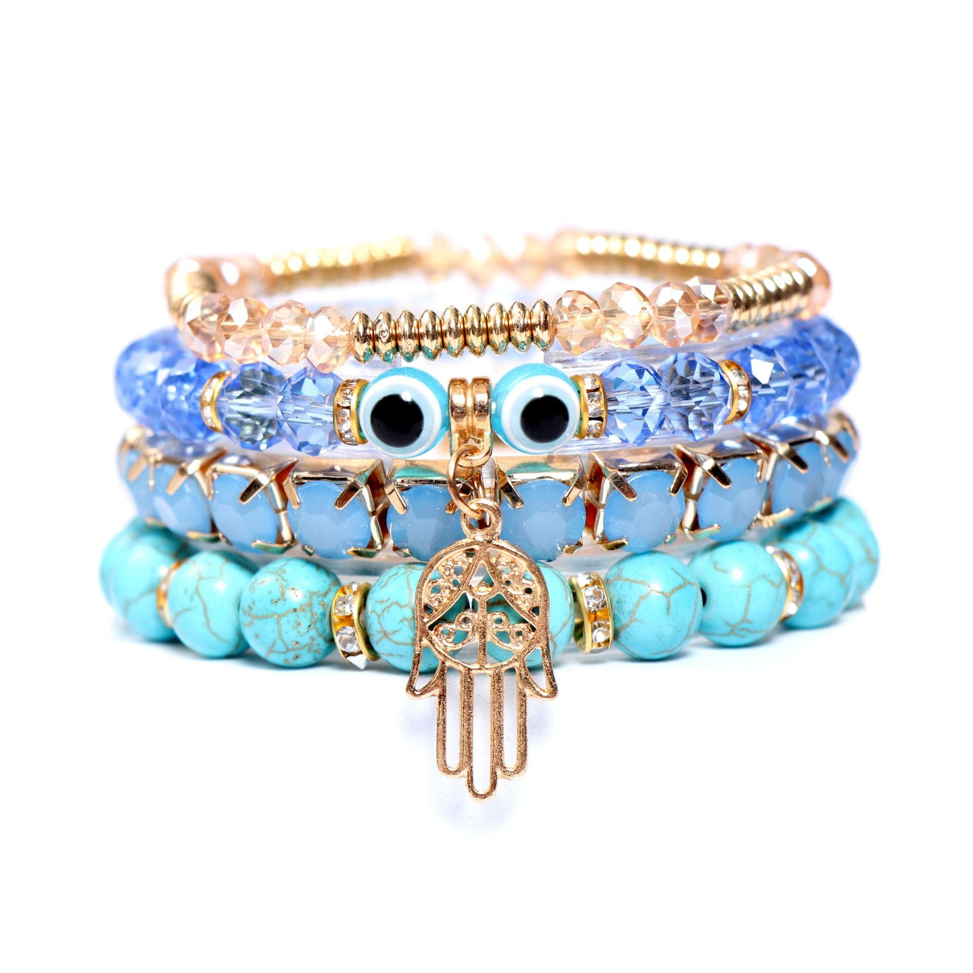 Wholesale Bohemian Multi-layered Evil Eye Bracelet ACC-BT-NaiHong009