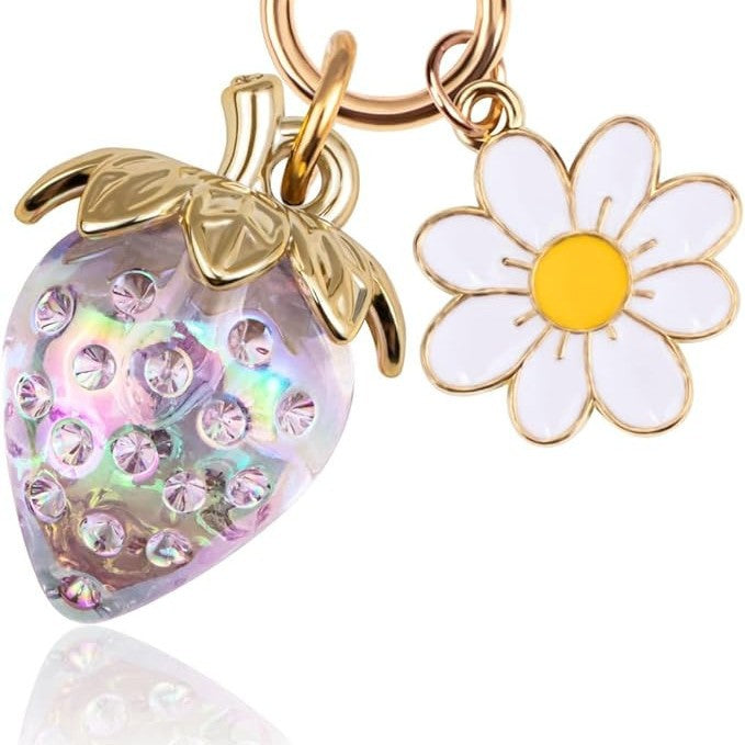Wholesale Strawberry heart-shaped bag keychain