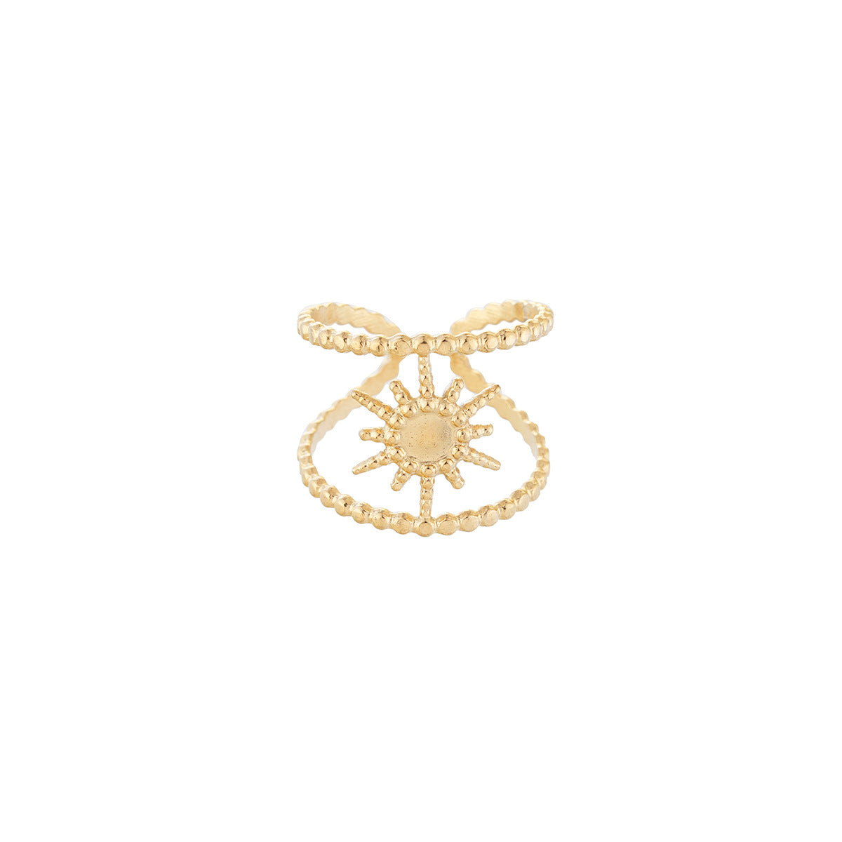 Wholesale Geometric Star Heart Design Stainless Steel Open Ring Gold Fashion Jewelry Accessory