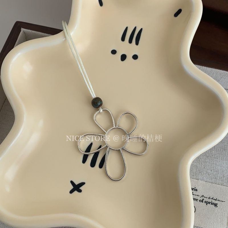 Wholesale Silver Flower Long Stacked Necklace