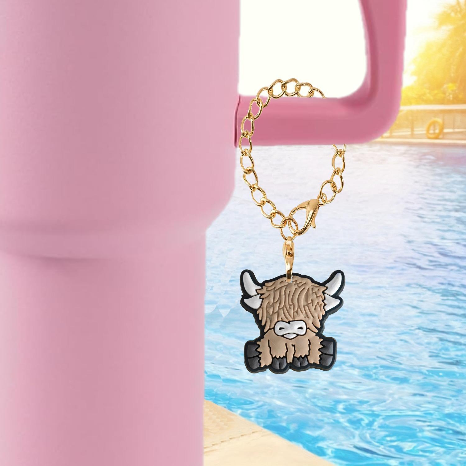 Wholesale West Highland Beef Soft Rubber Hanging Chain Cup Accessories Chain ACC-CA-XieJi006
