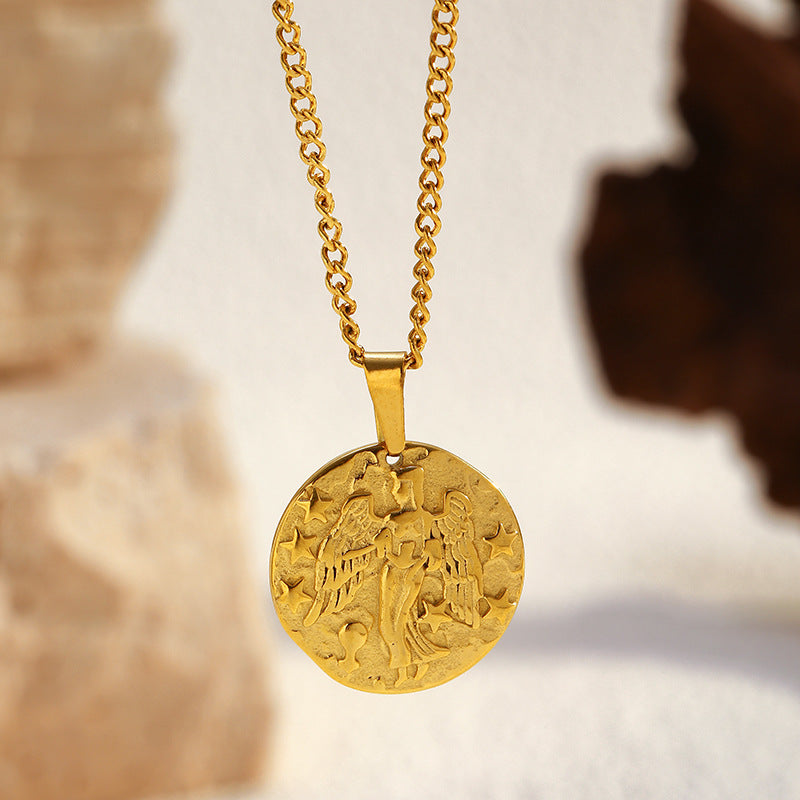 Wholesale Stainless Steel Pendant 18K Furnace Real Gold Necklace