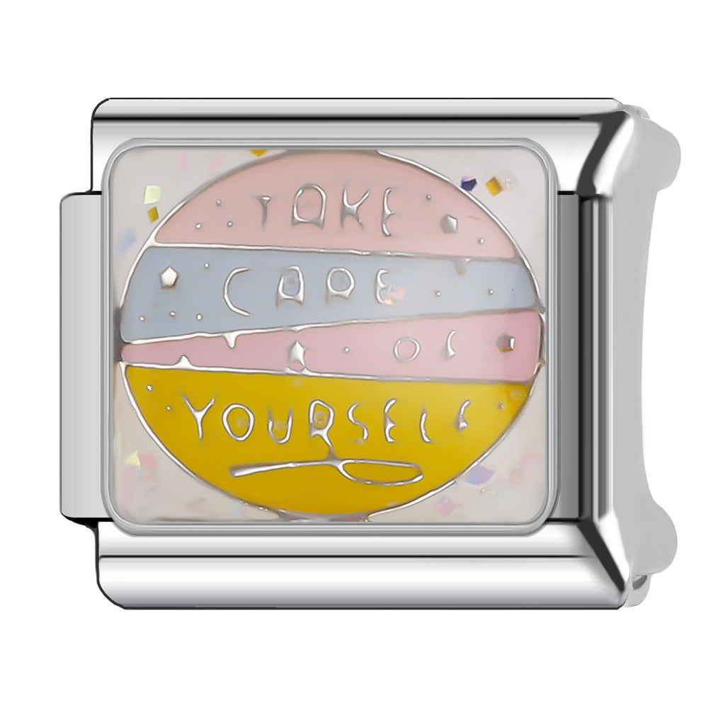 Wholesale Italian Charm Bracelet 9mm DIY Splicing Princess Couple Series Stainless Steel Composable Bracelet