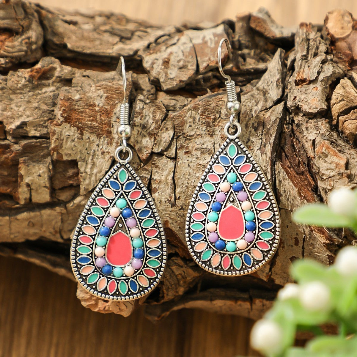 Wholesale Electroplated Alloy Drop Earrings Retro Bohemian Style Trendy Jewelry Accessory