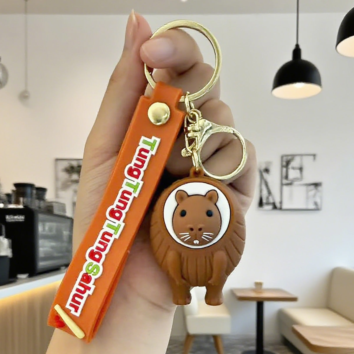 Portachiavi all'ingrosso astratto divertente bastone di legno uomo bigfoot albero bambola ciondolo pendente