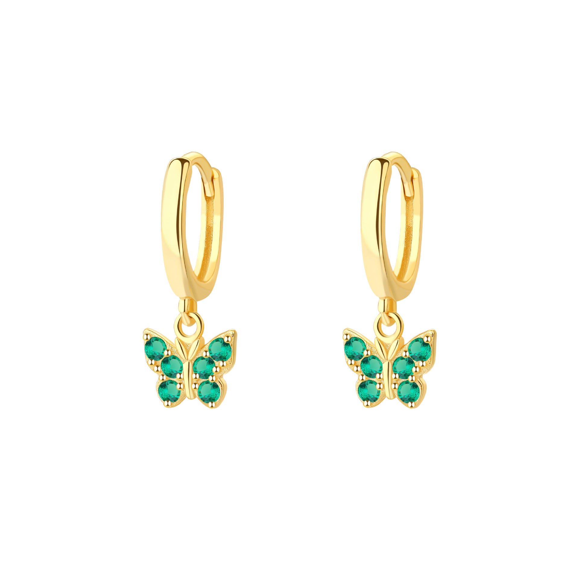 Wholesale S925 sterling silver butterfly zircon geometric earrings