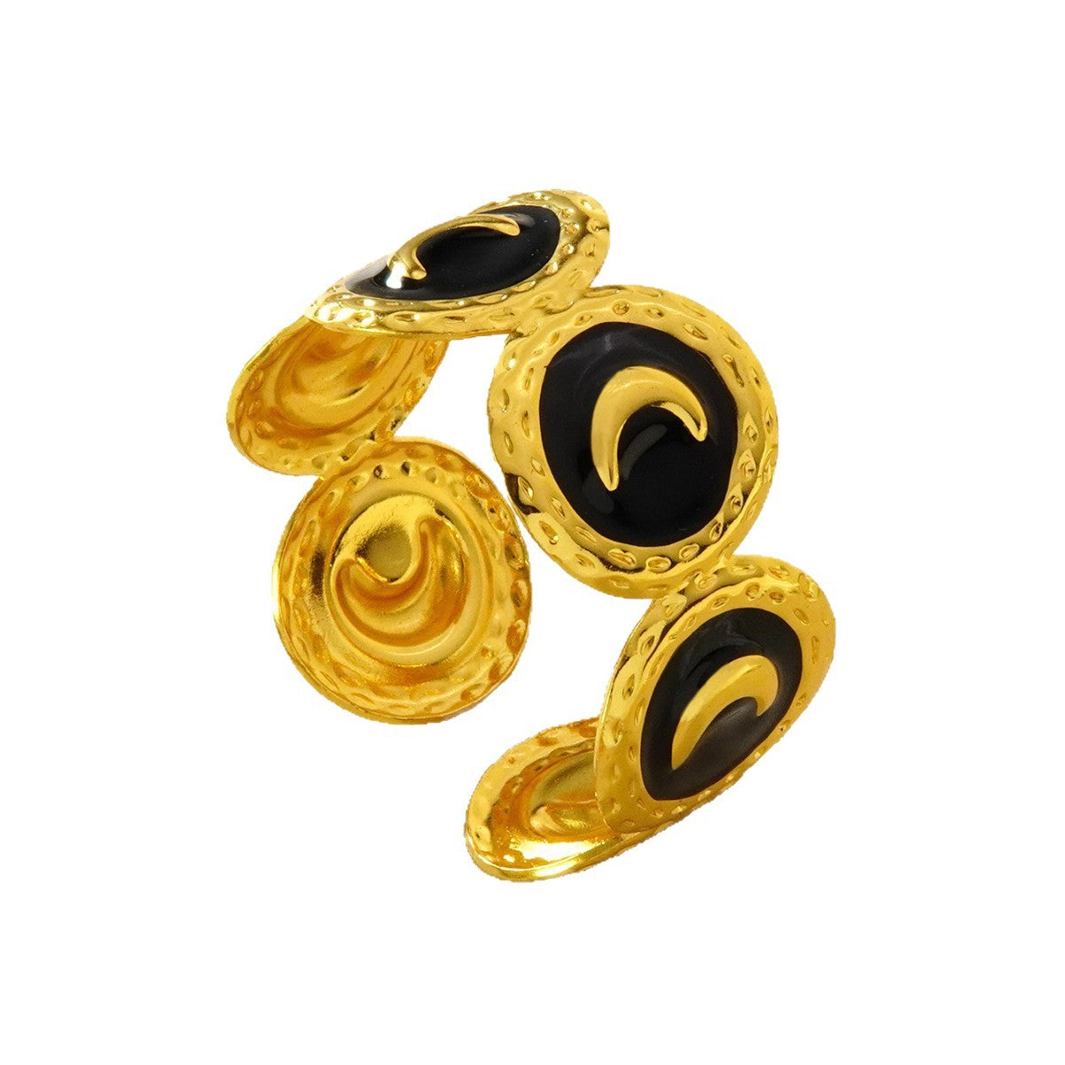 Wholesale Modern Moon Open Bangle Stainless Steel Enamel Bracelet Fashion Jewelry Accessory